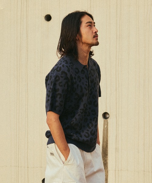 HUF（ハフ） ポロシャツ 半袖 HUF CO-OP CHUNKY CHEETAH KNIT POLO
