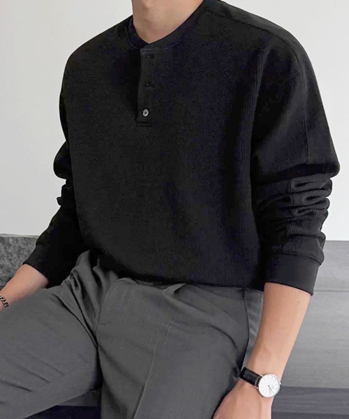 NOWLE（ノウル） ヘンリーネック tシャツ 「NOWLE」3ボタン ヘンリー