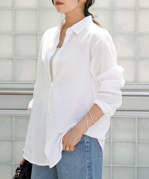 ブラウス シャツ *「XIRENA/キセレナ」COTTON POPLIN SHIRT レディースの画像