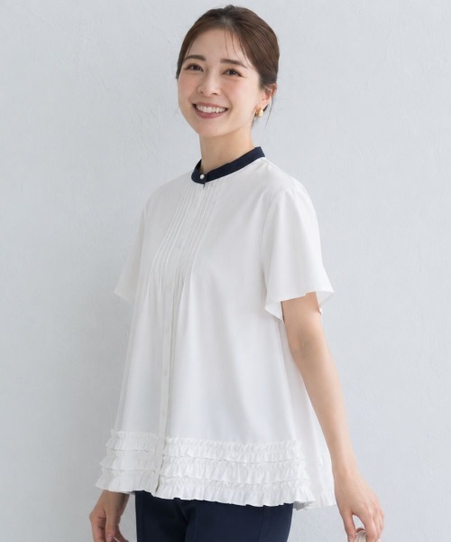 Sono（ソーノ） ブラウス シャツ 「SONO/ソーノ」ブロッサムフリルヘム 