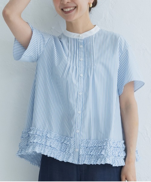 Sono（ソーノ） ブラウス シャツ 「SONO/ソーノ」ブロッサムフリルヘム