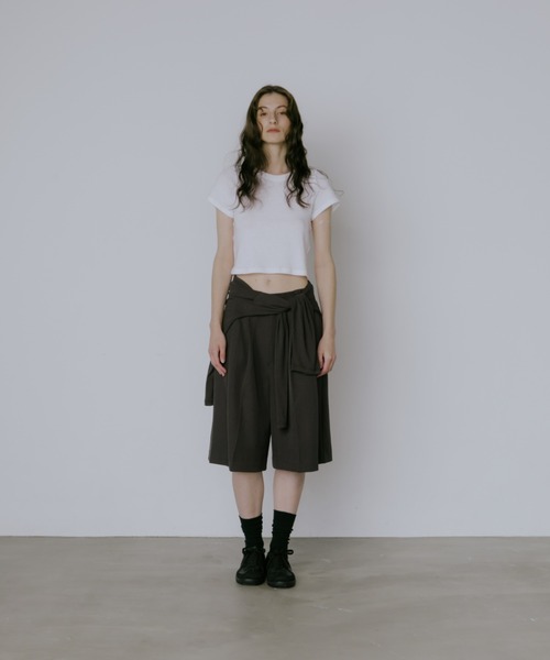パンツ lit double tuck half pants lit ワイドパンツ ハーフパンツ パンツ 短パン Double Tuck Half Pants