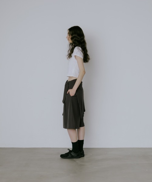 lit ワイドパンツ ハーフパンツ パンツ 短パン Double Tuck Half Pants