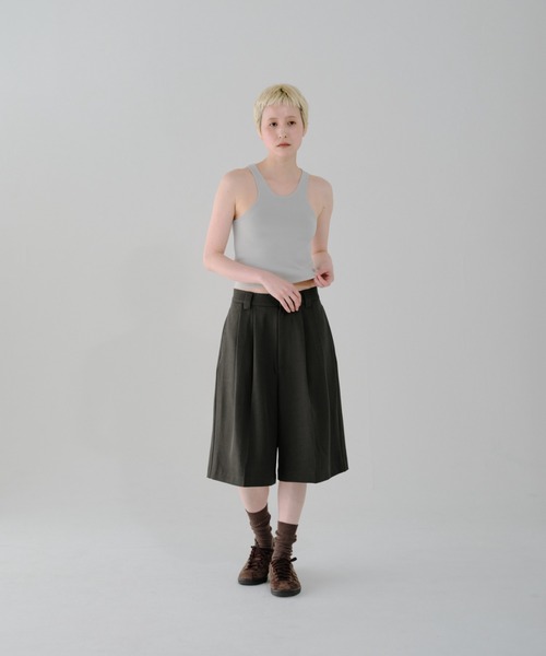 lit ワイドパンツ ハーフパンツ パンツ 短パン Double Tuck Half Pants lit ワイドパンツ ハーフパンツ パンツ 短パン Double Tuck Half Pants