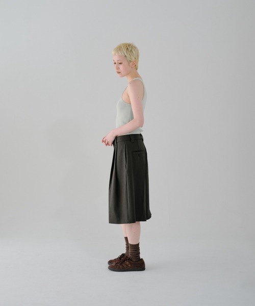 lit ワイドパンツ ハーフパンツ パンツ 短パン Double Tuck Half Pants