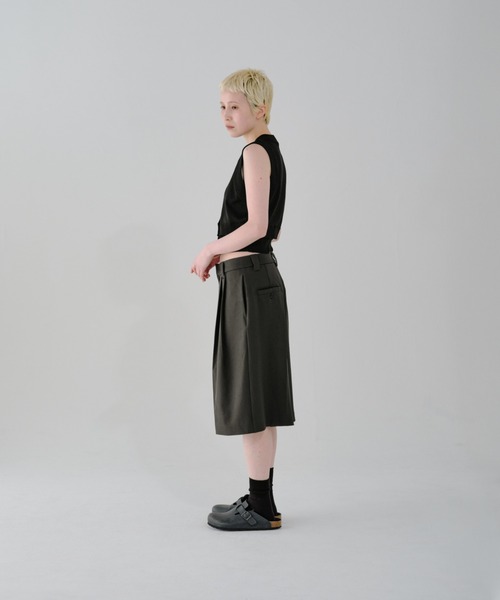 lit ワイドパンツ ハーフパンツ パンツ 短パン Double Tuck Half Pants