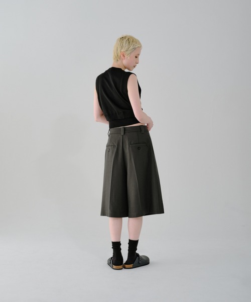 パンツ lit double tuck half pants lit ワイドパンツ ハーフパンツ パンツ 短パン Double Tuck Half Pants