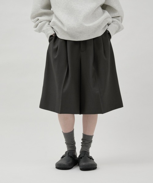 lit ワイドパンツ ハーフパンツ パンツ 短パン Double Tuck Half Pants