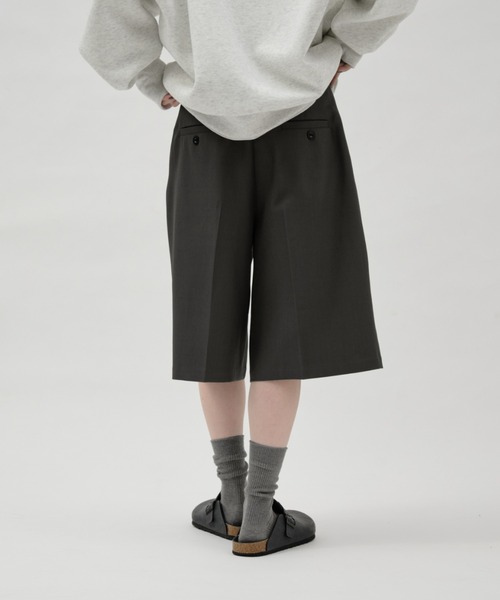 lit ワイドパンツ ハーフパンツ パンツ 短パン Double Tuck Half Pants