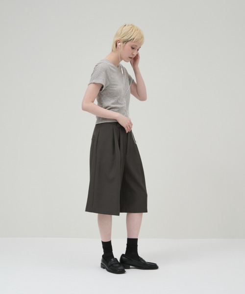 lit ワイドパンツ ハーフパンツ パンツ 短パン Double Tuck Half Pants