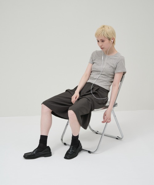 ☻*☻様 新品未使用lit Double Tuck Half Pants cha lit ワイドパンツ ハーフパンツ パンツ 短パン Double Tuck Half Pants