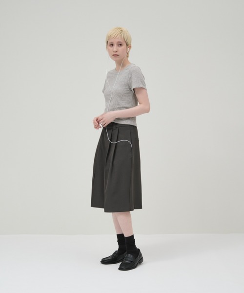 lit ワイドパンツ ハーフパンツ パンツ 短パン Double Tuck Half Pants
