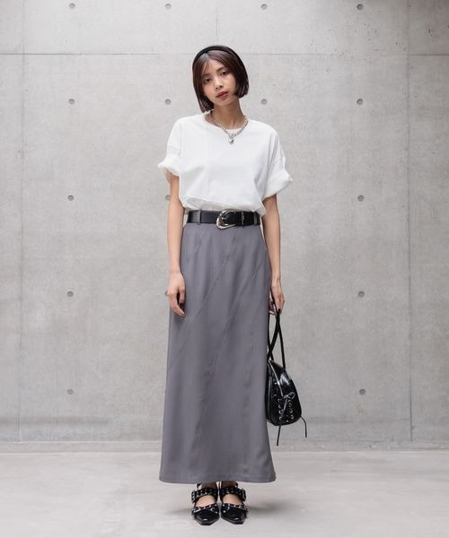 「PAGEBOY」 半袖カットソー LARGE グレー系その他 レディース_画像4