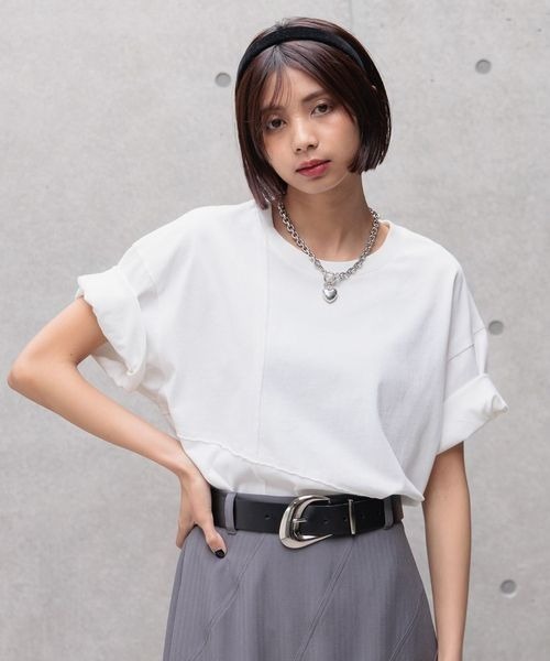 「PAGEBOY」 半袖カットソー LARGE グレー系その他 レディース_画像5