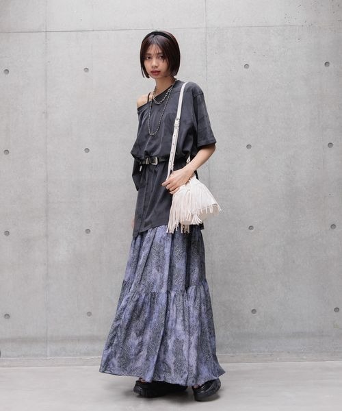 「PAGEBOY」 半袖カットソー LARGE グレー系その他 レディース_画像9