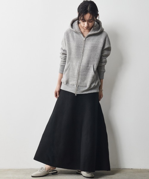 「CHIC STYLE」 ジップアップパーカー 3L 杢グレー レディース_画像4