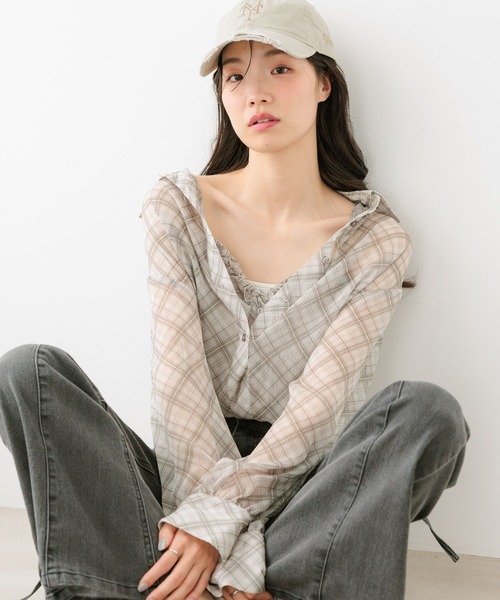 「Heather」 長袖シャツ FREE ピンク系その他 レディース_画像2