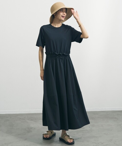 「UNFILO」 コンビワンピース MEDIUM ブラック レディース_画像2