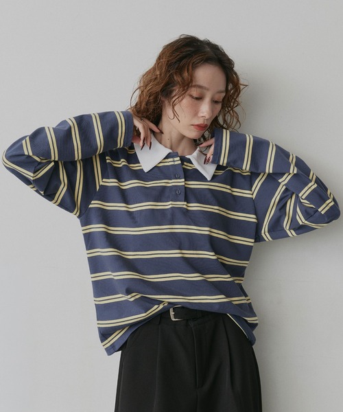 ad thie（アドティエ） ポロシャツ ポロ ボーダー ラガー シャツ