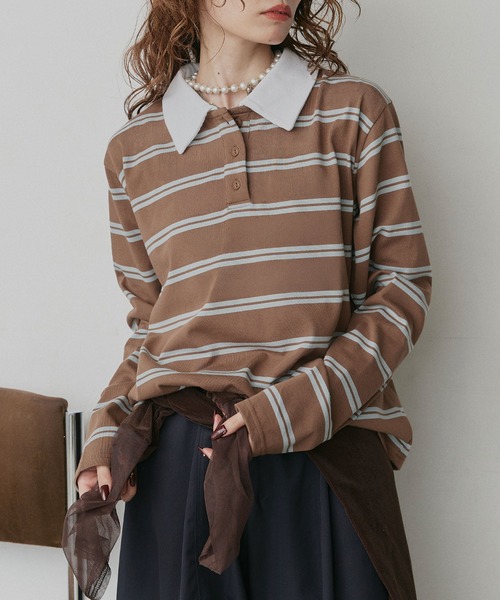 ad thie（アドティエ） ポロシャツ ポロ ボーダー ラガー シャツ