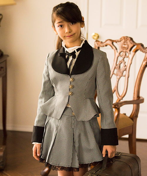 セットアップ 丸衿ぺプラムスーツ2点セット キッズ 子供服 女の子の画像