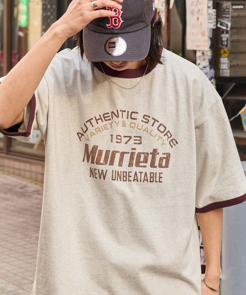 MONO-MART（モノマート） tシャツ ヴィンテージライクロゴデザイン