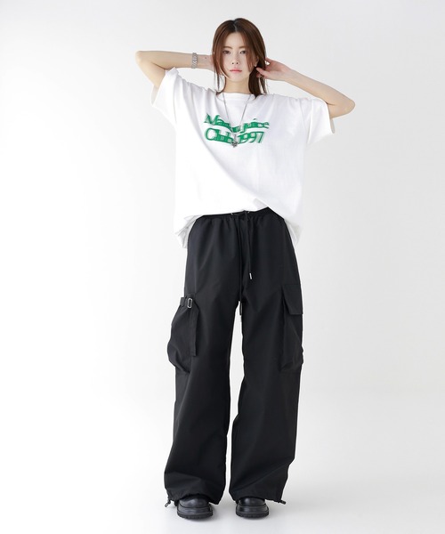 minsobi カーゴパンツ ドレープワイドカーゴパンツ イージー