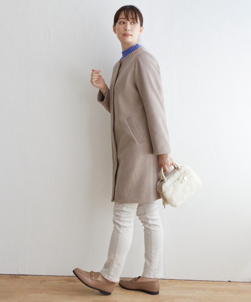 IKKA LOUNGE コート アウター ウールライクフード取り外しコート