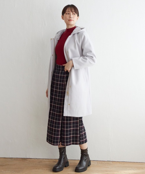 IKKA LOUNGE コート アウター ウールライクフード取り外しコート