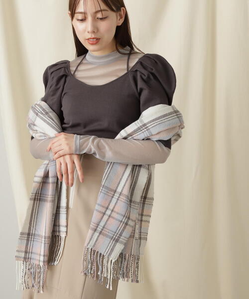 JILL by JILLSTUART【今季新品】完売！NET限定チェックストール BEARシリーズ＞Holidayベア刺繍チェックストール | JILL by JILL