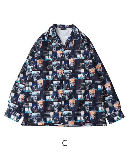 優里　Patterned Open Collar Shirt 特典付き！ Subciety シャツ PATTERNED OPEN COLLAR SHIRT メンズ