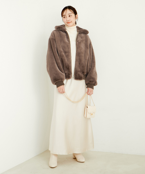 LE CERCLE par rope' ブルゾン LE CERCLE par rope' ジャケット ブルゾン ZIP-UPファーブルゾン