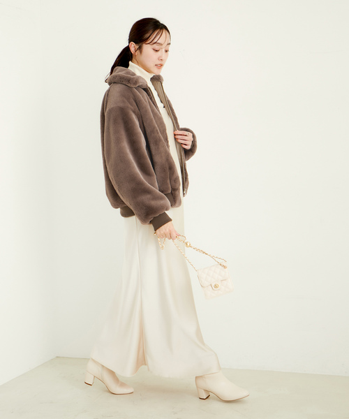 LE CERCLE par rope' ブルゾン LE CERCLE par rope' ジャケット ブルゾン ZIP-UPファーブルゾン