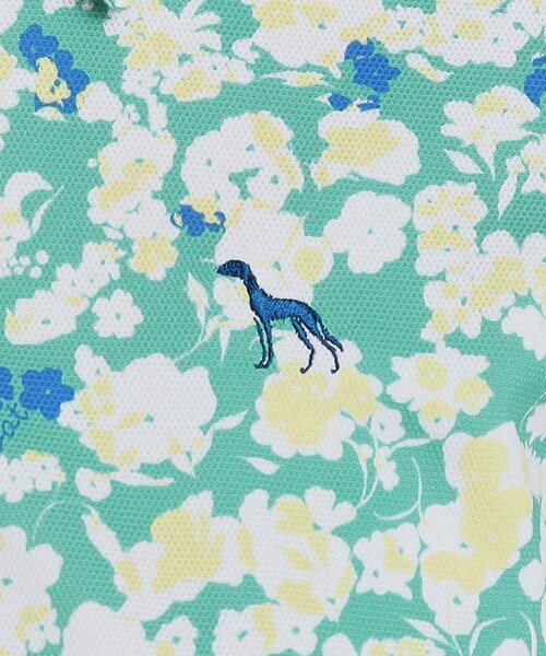 UVカット吸水速乾 フラワープリント長袖ポロシャツ adabat tシャツ 「UVカット/吸水速乾/遮熱効果」フラワー柄 長袖