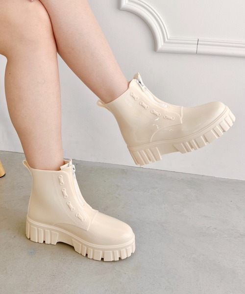 Chloé ベージュ 長靴 厚底 レインブーツ Chloe - CHLOE BETTY クロエ ベティ ブーツ レインブーツ 37サイズの