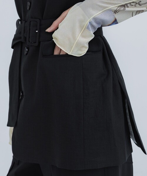 ノースリーブロングジャケット STUDIOUS Dessin de mode Dessin de mode/デッサンデモード】ノースリーブロング