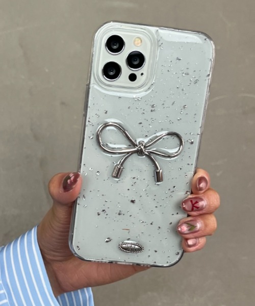 Loco Ocean（ロコオーシャン） スマホケース シルバーリボンモチーフ