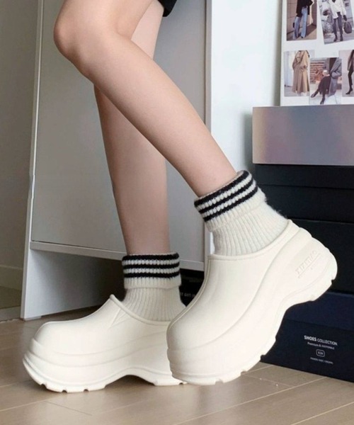シューズ Volume platform clog socks shoes レディース メンズ