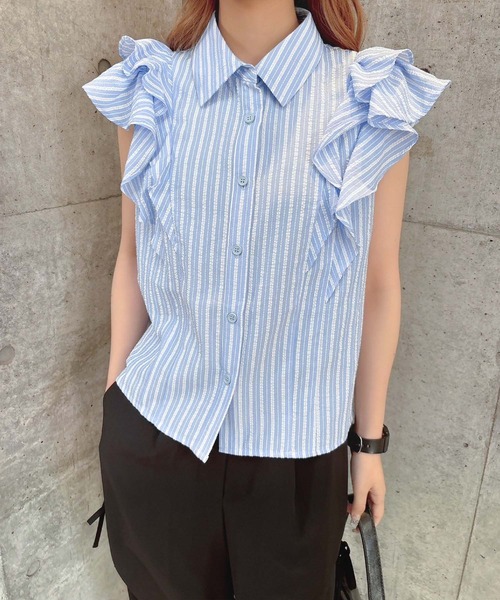 ブラウス シャツ ラミー ラッフルフリル ブラウス レディース UNITED ARROWS ブラウス シャツ ラッフルフリル レディース