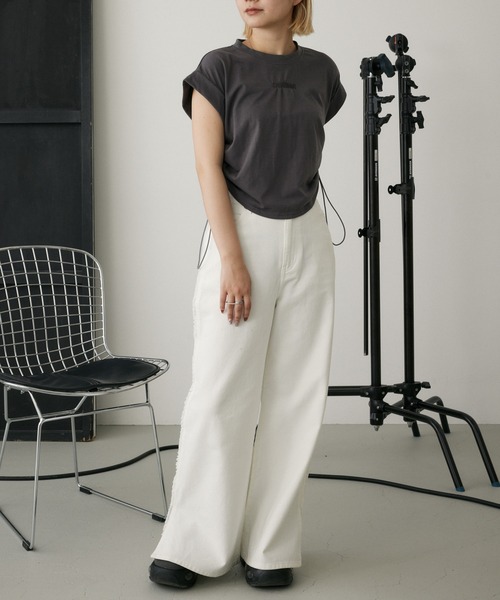 MIEL CRISHUNANT tシャツ サイドギャザーTシャツ レディース