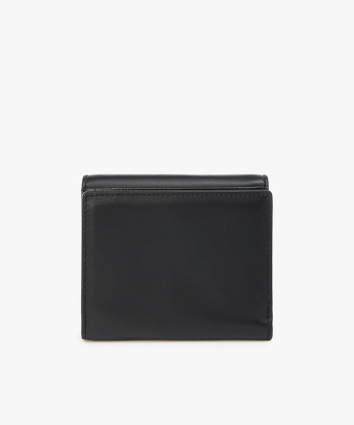 ✨️美品✨️ アニエスベー 二つ折り財布 シルバー金具 型押し レザー 黒 レディース 二つ折り財布 天然皮革 アニエスベー 財布 ロゴ HW11