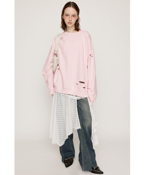 SLY　CRASHED OVER スウェットトップス SLY トレーナー スウェット CRUSHED OVER SWEAT TOPS クラッシュ