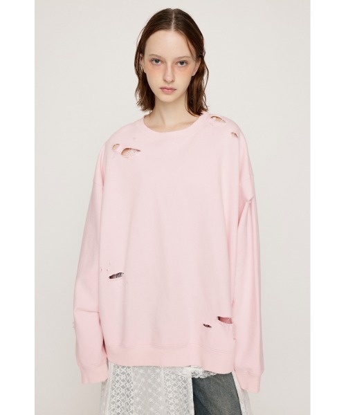 トレーナー スウェット スモッキングオーバートップス レディース SLY トレーナー スウェット CRUSHED OVER SWEAT TOPS クラッシュ