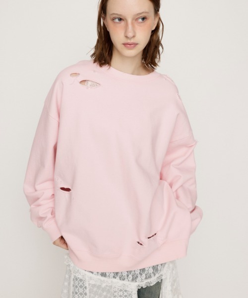 特別オファー CRUSHED スウェット トレーナー SLY OVER クラッシュ TOPS SWEAT トップス