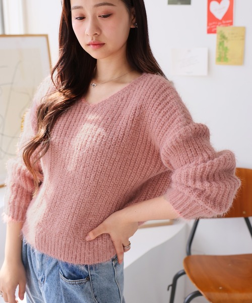 Girly Doll（ガーリードール） ニット セーター Vネックシャギーニット