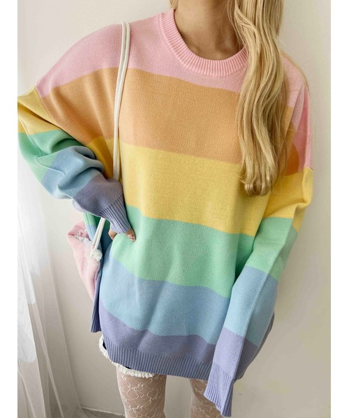 WC ニット セーター レインボービッグニット レディース : ZOZOTOWN