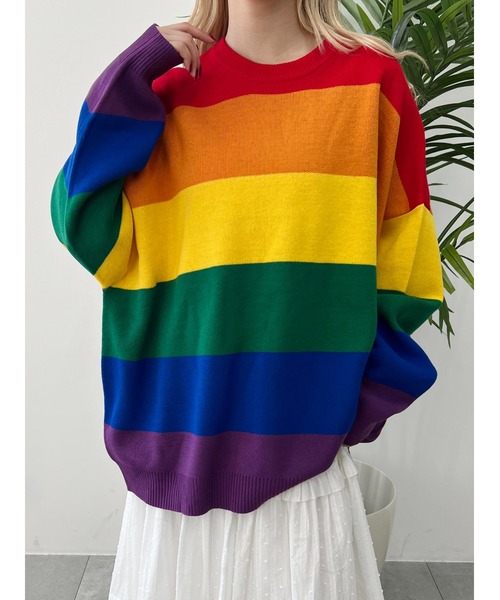 WC ニット セーター レインボービッグニット レディース : ZOZOTOWN