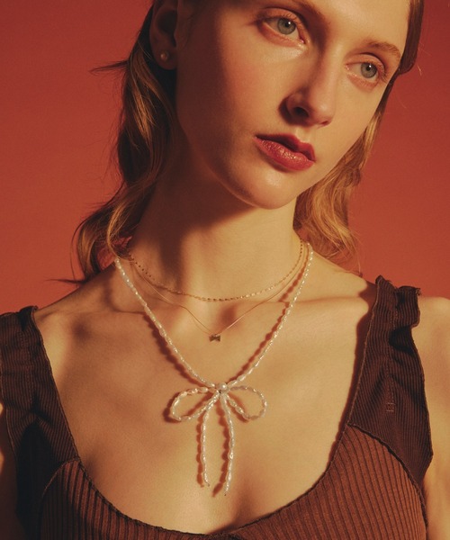 les bonbon（ルボンボン） ネックレス 「les bonbon」bow pearl