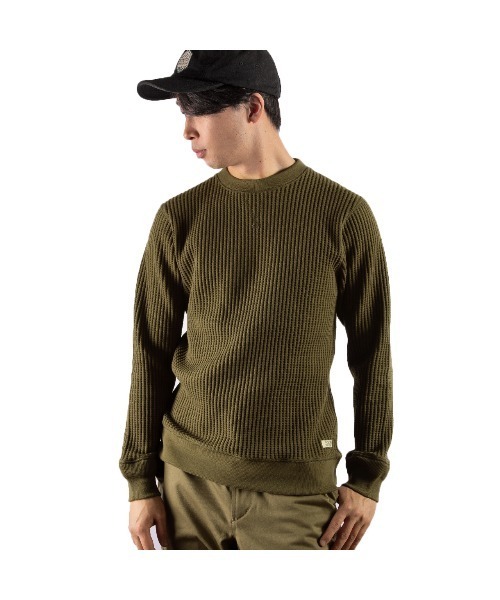 フォックスファイヤー Tシャツ 長袖 メンズ ヘビーワッフル長袖 クルー 6115297-025 Foxfire（フォックスファイヤー） トレーナー スウェット ヘビー