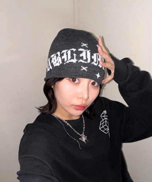 KOM ニット帽 ニットキャップ A'GEM/9 × .kom「.KOM/ドットケー